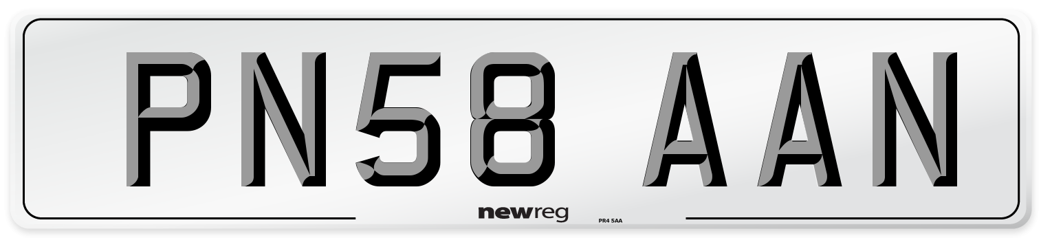 PN58 AAN Number Plate from New Reg